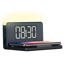 Alarm Clock with Wireless Charger KSIX Qi Black