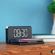 Alarm Clock with Wireless Charger KSIX Qi Black