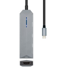 Hub USB Aisens ASUC-4P002-GR Grau 100 W (1 Stück)