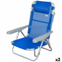 Folding Chair with Headrest Aktive Gomera Blue 48 x 84 x 46 cm (2 Units)