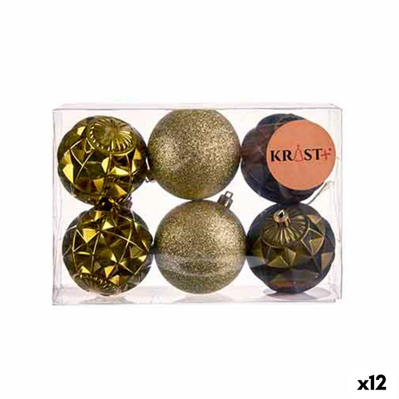 Lot de boules de Noël Ø 7 cm Vert PVC (12 Unités)