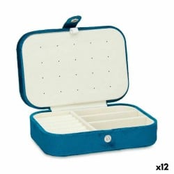 Box-Schmuckkästchen Blau Samt (16,2 x 6 x 11,5 cm) (12 Stück)