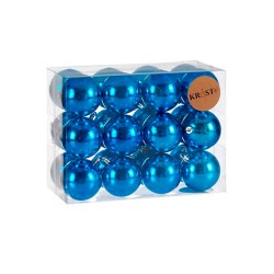 Set of Christmas balls Blue Plastic (12 Units)