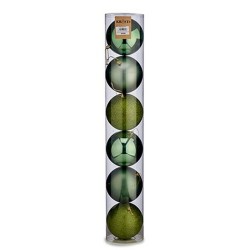 Lot de boules de Noël 6 Pièces Vert Plastique Ø 12 cm (6 Unités)