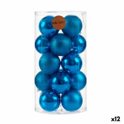 Set of Christmas balls Blue PVC (12 Units)