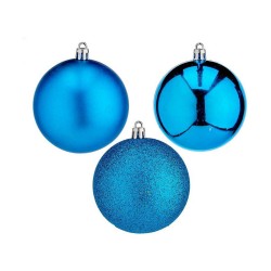 Lot de boules de Noël Bleu Plastique 8 x 9 x 8 cm (6 Unités)