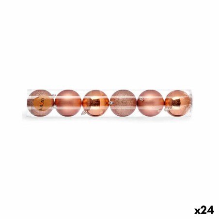 Set of Christmas balls Copper Plastic 8 x 9 x 8 cm (24 Units)