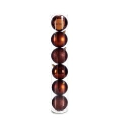 Lot de boules de Noël Marron Plastique Ø 8 cm 8 x 8 x 47 cm (24 Unités)