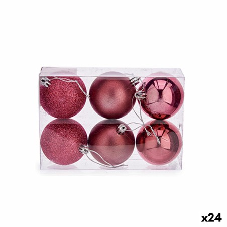 Weihnachtskugeln-Set Rosa PVC Ø 8 cm (24 Stück)