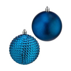 Set of Christmas balls Blue Plastic Ø 8 cm (6 Units)