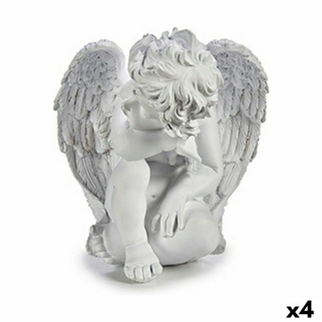 Figurine Décorative 24 x 27 x 28 cm Blanc (4 Unités)