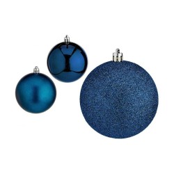 Weihnachtskugeln-Set Blau Kunststoff 8 x 9 x 8 cm (12 Stück)