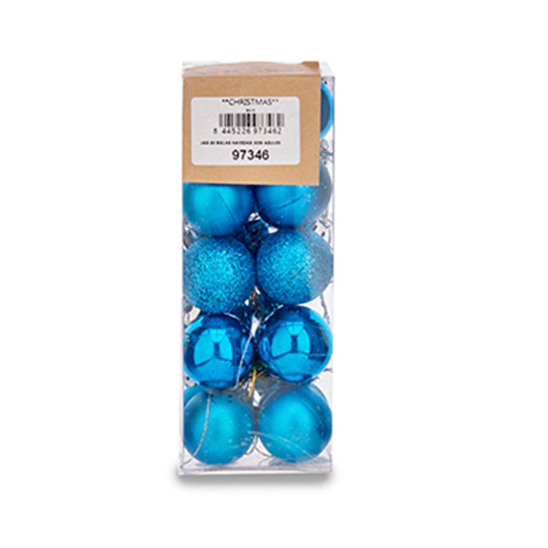 Weihnachtskugeln-Set Ø 3 cm Blau Kunststoff (12 Stück)