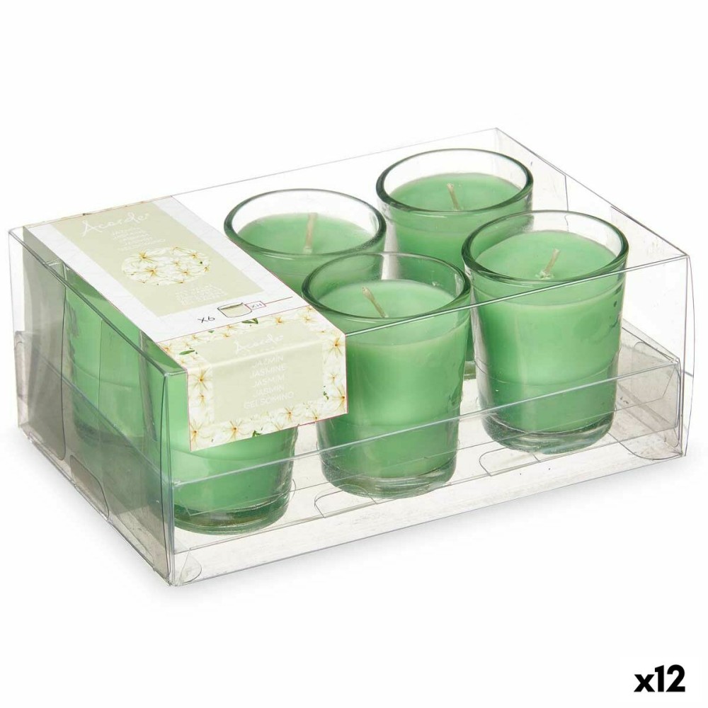 Ensemble de Bougies Parfumées Acorde 48-H-AR Jasmin Verre (12 Unités)