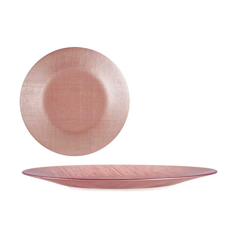 Assiette plate Vivalto Rose verre 32,5 x 2 x 32,5 cm (6 Unités)