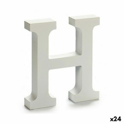 Buchstabe H Holz Weiß (2 x 16 x 14,5 cm) (24 Stück)