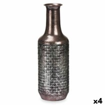 Vase Silberfarben Metall 14 x 46 x 14 cm (4 Stück) Mit Relief