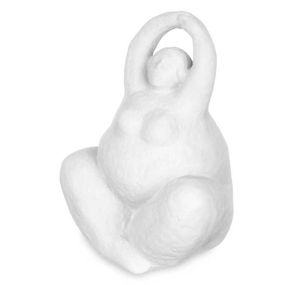 Figurine Décorative Blanc Dolomite 14 x 18 x 11 cm (6 Unités) Femme Yoga