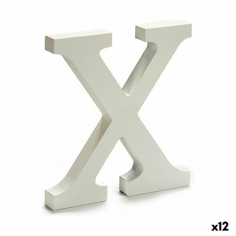 Lettre X Bois Blanc (1,8 x 21 x 17 cm) (12 Unités)