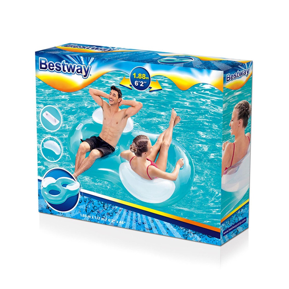 Bestway Doppel-Aufblasrad mit Kissen 188x117 cm Strand und Pool 43009