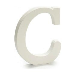 Letter C Wood White (1,8 x 21 x 17 cm) (12 Units)