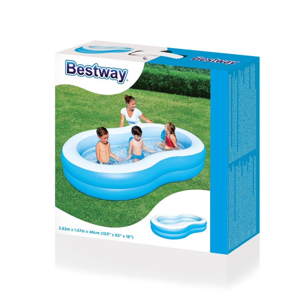 Bestway Aufblasbares Pool 2 Kammern Großer See 262x157x46 cm +3 Jahre Garten 54117