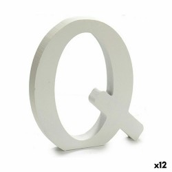 Lettre Q Bois Blanc (1,8 x 21 x 17 cm) (12 Unités)