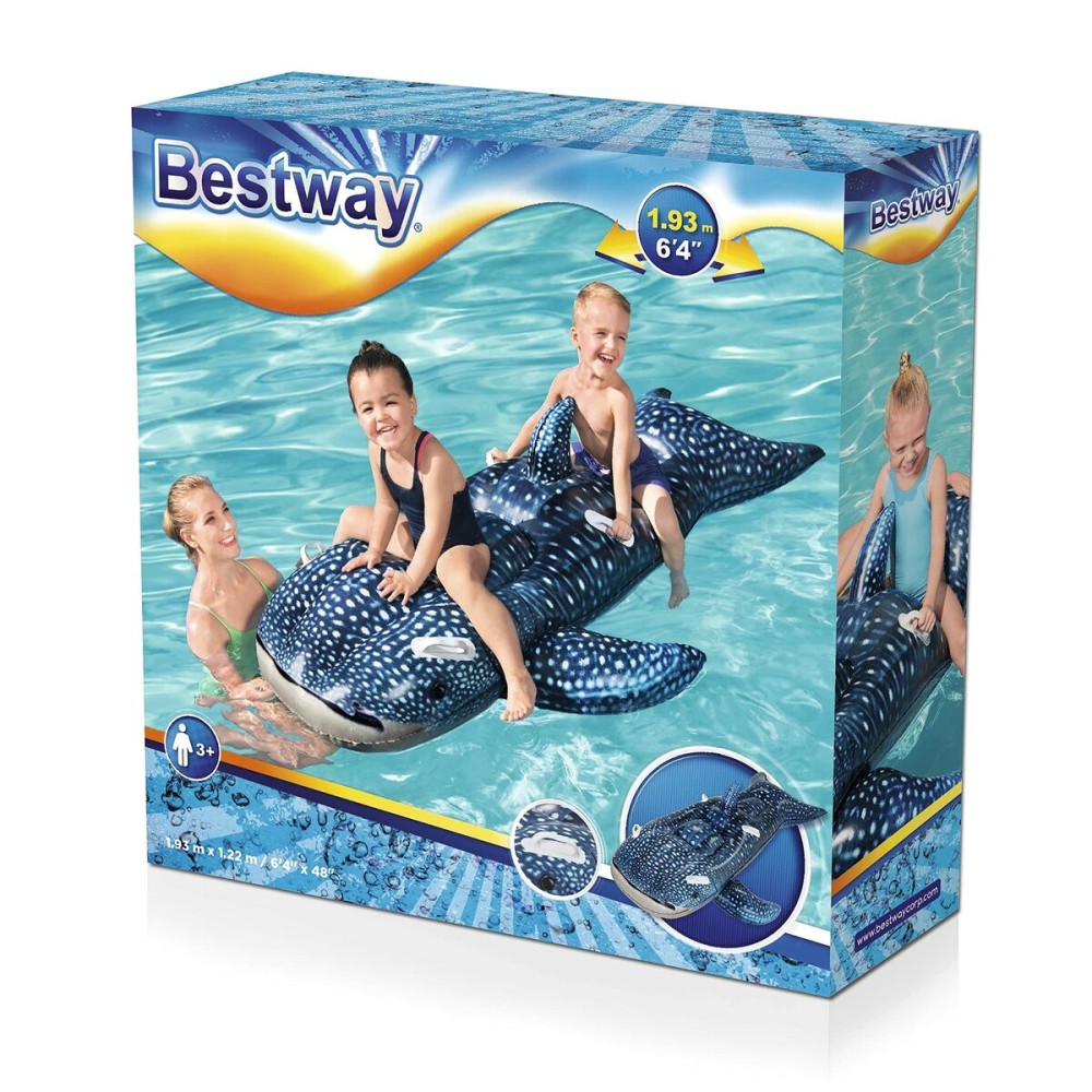 Bestway Aufblasbare Walhai Figur mit Griffen 193x122 cm +3 Jahre Strand und Pool 41482