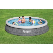 Bestway Aufblasbarer Pool für Erwachsene Ratan Ring mit Filter 475x84 cm Garten 57313