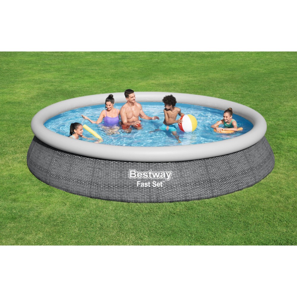 Bestway Piscine Gonflable Adulte Anneau Ratan avec Epurateur 475x84 cm Jardin 57313