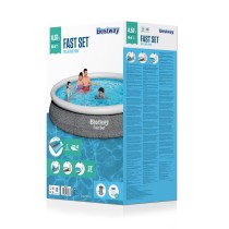 Bestway Aufblasbarer Pool für Erwachsene Ratan Ring mit Filter 475x84 cm Garten 57313