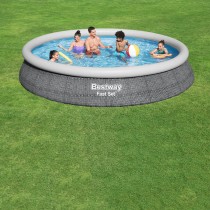 Bestway Aufblasbarer Pool für Erwachsene Ratan Ring mit Filter 475x84 cm Garten 57313