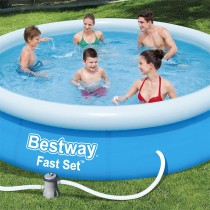 Bestway Aufblasbarer Poolring mit Filter 366x76 cm Garten 57274