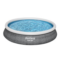 Bestway Aufblasbarer Pool für Erwachsene Ratan Ring mit Filter 475x84 cm Garten 57313