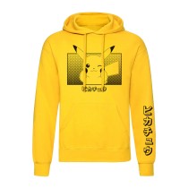 Sweat à capuche unisex Pokémon Pikachu Katakana Jaune