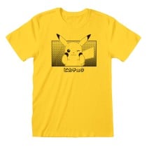 Unisex Kurzarm-T-Shirt Pokémon Pikachu Katakana Gelb