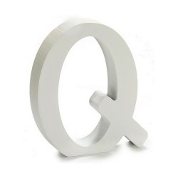 Lettre Q Bois Blanc (2 x 16 x 14,5 cm) (24 Unités)