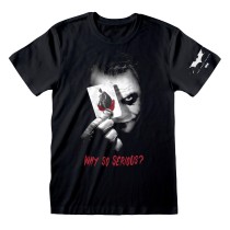 T-shirt à manches courtes unisex Batman Why So Serious Noir