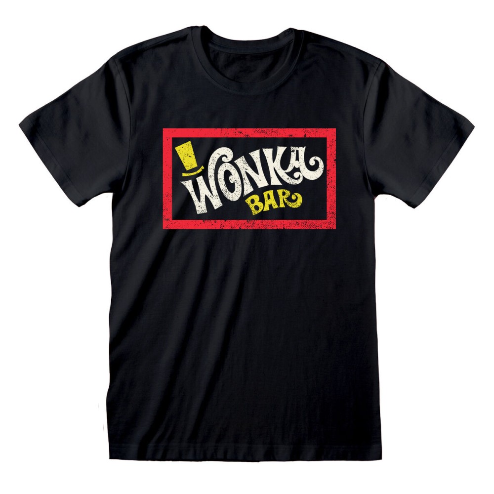 T-shirt à manches courtes unisex Willy Wonka Wonka Bar Noir