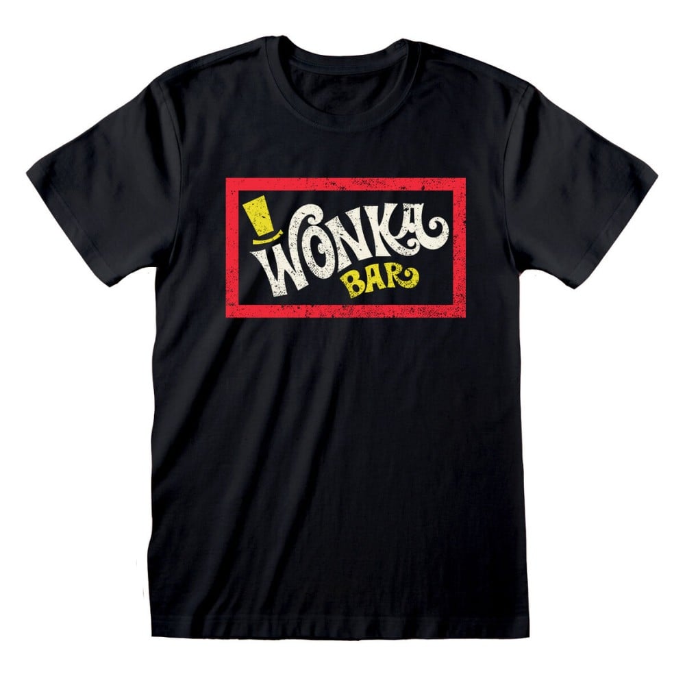 Unisex Short Sleeve T-Shirt Willy Wonka Wonka Bar Black