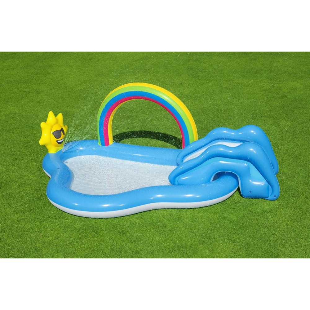 Bestway Aufblasbarer Pool Regenbogen Spielplatz 257x145x91 cm +2 Jahre Garten 53092