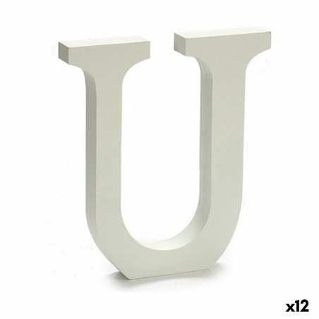 Lettre U Bois Blanc (1,8 x 21 x 17 cm) (12 Unités)