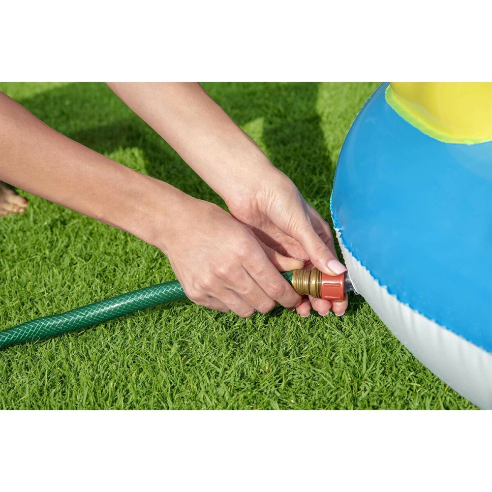 Bestway Aufblasbarer Pool Regenbogen Spielplatz 257x145x91 cm +2 Jahre Garten 53092