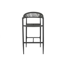 Stool Home ESPRIT Black Dark grey Aluminium Rattan 52 x 55 x 105 cm