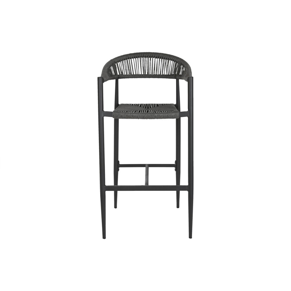 Tabouret Home ESPRIT Noir Gris foncé Aluminium Rotin 52 x 55 x 105 cm