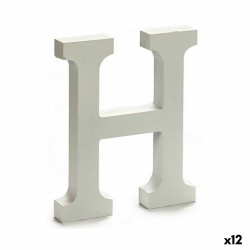 Buchstabe H Holz Weiß (1,8 x 21 x 17 cm) (12 Stück)