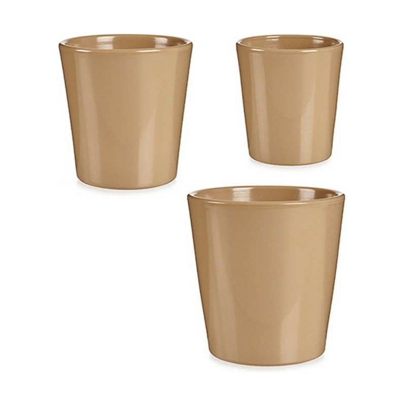 Set of pots Ibergarden LINCE PQ - TOPO Beige Clay (6 Units)