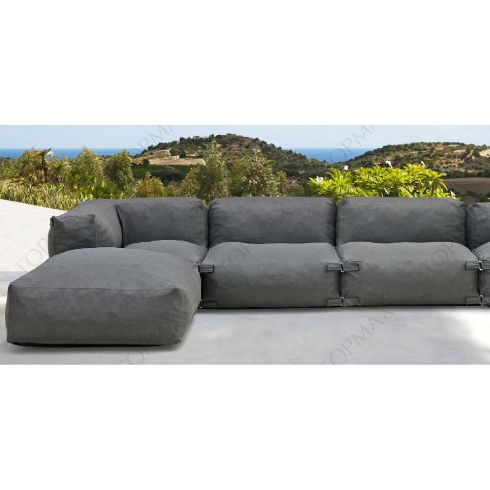 Pouffe Home ESPRIT Grey 87 x 87 x 32 cm