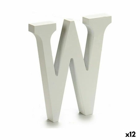 Lettre W Bois Blanc (1,8 x 21 x 17 cm) (12 Unités)