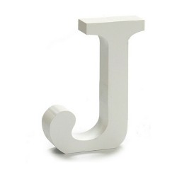 Lettre J (24 Unités) Blanc Bois 2 x 11 cm